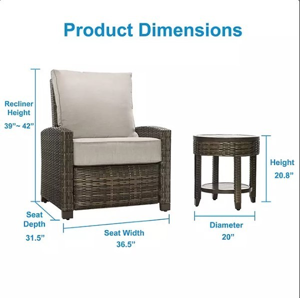 lot 122 image: NEW La-Z-Boy Outdoor 3-Piece Recliner Set