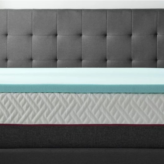 lot 179 image: NEW Lucid 2 Cooling Gel with Aloe Plush Memory Foam Mattress Topper, Twin-XL