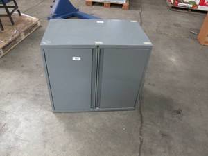 lot 132 image: USED OFFICE EQUIPMENT - Two Shelf Locking Cabinet
