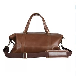 lot 277 image: NEW Savl Leathers Genuine Leather Duffel Bag - Dark Brown