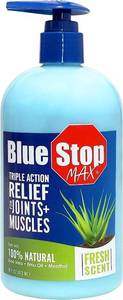 lot 282 image: NEW Blue Stop Max Muscle & Joint Relief Gel Fast-Acting Sore Muscle, Back & Neck Relief Cream - 16 Oz Pump Bottle