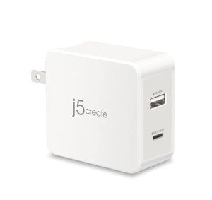 lot 925 image: J5 Create 30W PD USB-C Wall Charger USB-C 18W & USB Type-A 12W