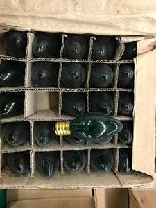 GREEN CHRISTMAS LIGHT BULBS