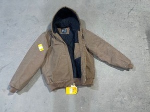 lot 4 image: Carhartt Mens Medium Coffee Cotton Quilted Flannel Lined Duck Active Jacket &nbspCustomer Returns See Pictures