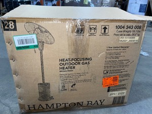 lot 8 image: Hampton Bay 38200 BTU Bronze Heat-Focusing Propane Gas Standing Patio Heater &nbspCustomer Returns See Pictures