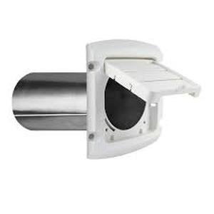 lot 23 image: Set of Everbilt 4 in. Hinged Louvered Vent Hood in White & 4 in. x 8 ft. Flexible Aluminum Dryer Vent Duct