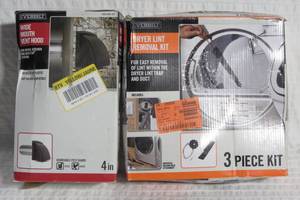 lot 14 image: Set of Everbilt 4 in. Wide Mouth Black Vent Hood & Dryer Vent Lint Removal Kit