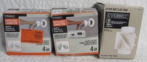lot 17 image: Set of 2 Everbilt 4 in. Dryer Vent Duct to Wall Connector & Dryer Duct Lint Trap