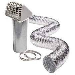 lot 2 image: 4 in. Pest Guard White Hood with Damper and Air Tight Dryer Kit Pipe
