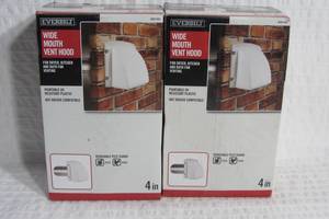 lot 11 image: Lot of 2 Wide Mouth Dryer Vent Hood in White