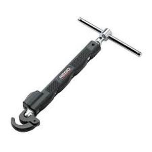 lot 47 image: Rigid 12 in. to 1-14 in. Adjustable 10 in. to 17 in. Telescoping LED Lit Basin Pipe Wrench for Faucet Install and Repair