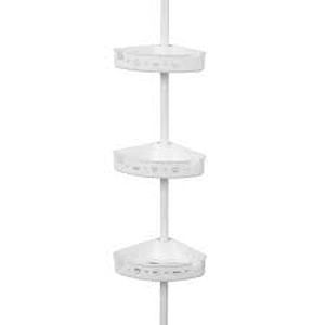 lot 71 image: Glacier Bay Tension Pole Shower Caddy in White with 4-Shelves