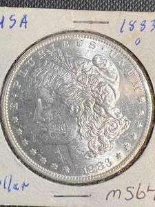 1883-O US MORGAN SILVER DOLLAR MS64