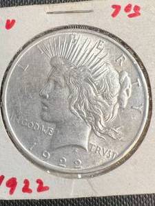 1922 US PEACE SILVER DOLLAR BU