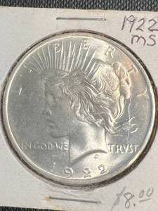 1922 US PEACE SILVER DOLLAR MS66