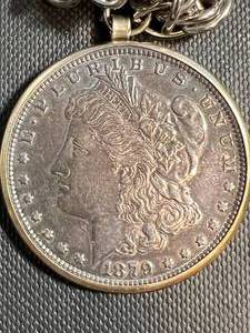 1879 US MORGAN SILVER DOLLAR ON NECKLACE
