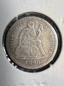 1890 US SEATED LIBERTY DIME