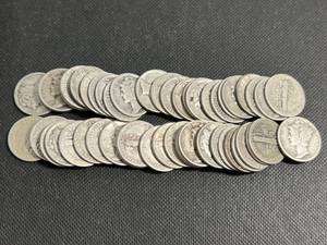 ROLL OF 50 US MERCURY DIMES