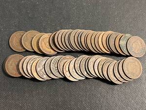 ROLL OF 50 MIXED DATES US INDIAN HEAD CENTS