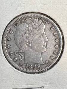 1898 US BARBER QUARTER XF