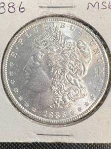 1886 US MORGAN SILVER DOLLAR MS65