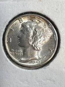 1942 US MERCURY DIME MS67