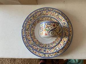 Wonderful, multi-color dinnerware - at least 8 full place settings