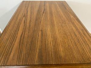 Oak Drop Leaf End Table with Drawer