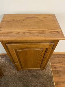 Oak Pantry Cupboard with Oak Breadbox - unattached