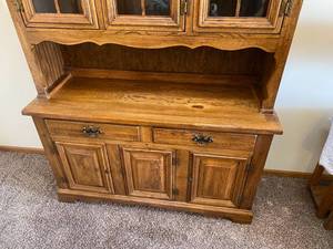 Lighted Oak Display HutchBuffet - (matching table and chairs in lot 94)