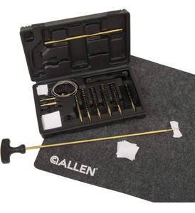 lot 24 image: Allen Company Krome Modern Sporting Rifle Cleaning Kit, 22, 223, 30, & .308 Cal. - Brass Jags - Slotted Tips - Rods - Brushes - Cleaning Rope, 17-Pieces, Black