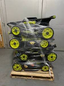 lot 47 image: RYOBI Pallet of 8- 40v Cordless Lawn Mowers (Mowers Only)