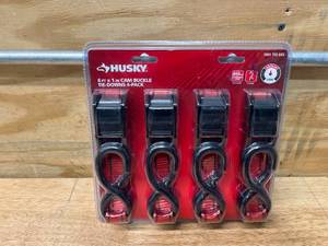 lot 52 image: HUSKY 6 FT x 1 IN Cam Buckle Tie Downs 4-Pack