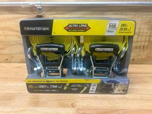 lot 80 image: SMARTSTRAPS Pack of 2- 20 ft Commercial Ratchet Tie Downs
