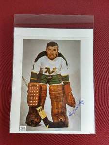 lot 9 image: Autographed Gump Worsley North Stars 8x10 Photo WCOA