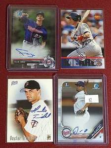 lot 21 image: (4) Autographed Minnesota Twins Cards