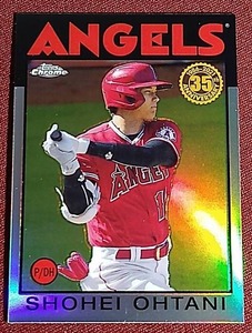 lot 35 image: 2021 Topps Chrome Refractor Shohei Ohtani Card