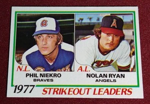 lot 38 image: 1978 Topps Nolan Ryan Leaders Card