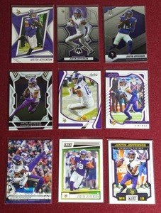 lot 39 image: (9) Justin Jefferson Cards - All Different
