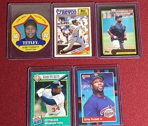 lot 44 image: (5) Oddball Kirby Puckett Cards