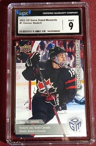 lot 158 image: 2023 Upper Deck Connor Bedard Rookie Card - CGC 9