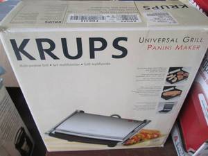 lot 171 image: Krups universal grill panini maker on original box