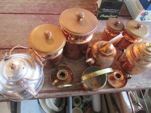 lot 183 image: Assortment of Copper style serving vessels