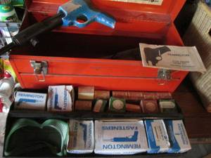 lot 191 image: Metal Powder Actuator box with Remington Powder Actuator and supplies