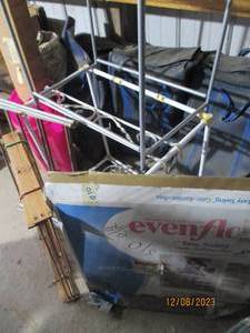 lot 76 image: Collection of Portable and stationery quilt drying racks along with a easy swing gate barrier