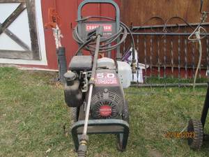 lot 94 image: Craftsman 5.0hp gas powered 2000psi pressure washer with hose and wand