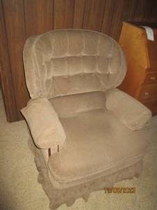 lot 248 image: Dark Taupe Upholstered Rocking recliner