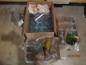 lot 30 image: Multiple sets of blue, green and amber tone drinking glasses (with and without handles)