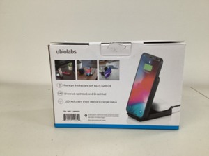 lot 44 image: Ubio Labs 2-in-1 Wireless Charging Stand, Black