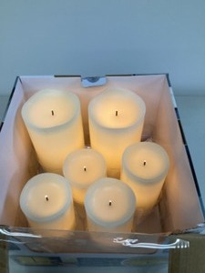 lot 25 image: GERSON GLOW WICK LED FLAMELESS CANDLES - Open  Damaged Box customer Return - Tested Working